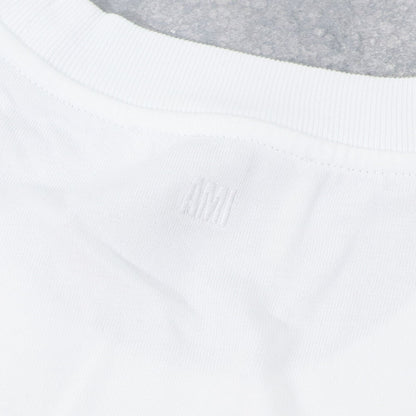 AMI PARIS Tシャツ ホワイト ハートロゴ 刺繍 半袖 UTS040.JE0090