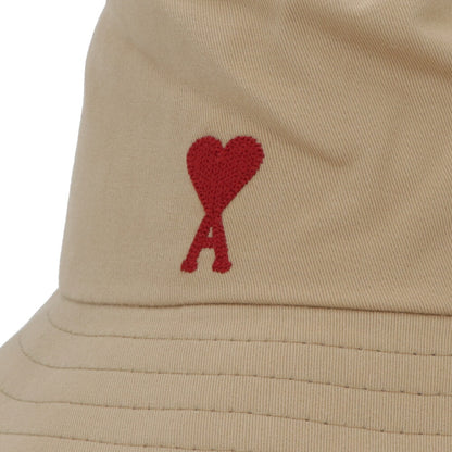 AMI PARIS 帽子 ハット ベージュ バケットハット ハートロゴ 刺繍 UHA246.AW0041