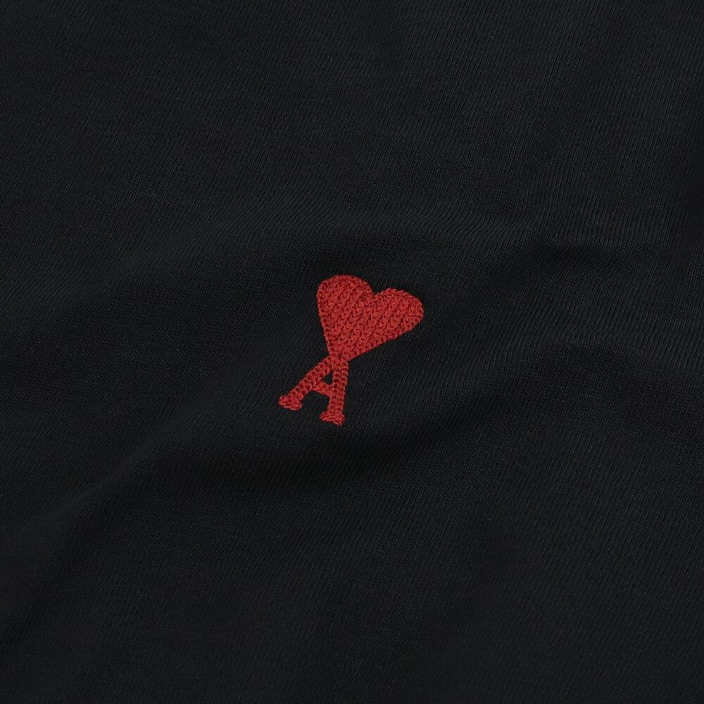 アミ パリス AMI PARIS トップス Tシャツ・カットソー ユニセックス  ブラック コットン カットソー クルーネック ハート刺繍 長袖 UTS205.726
