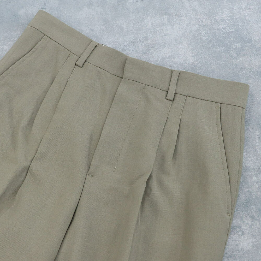 アミ パリス AMI PARIS ボトムス ロングパンツ メンズ  ベージュ レーヨン ウール クロップド丈 トラウザーパンツ HTR100.VI0007