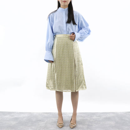 バーバリー スカート 8016883 A7309 イエロー ミディ丈