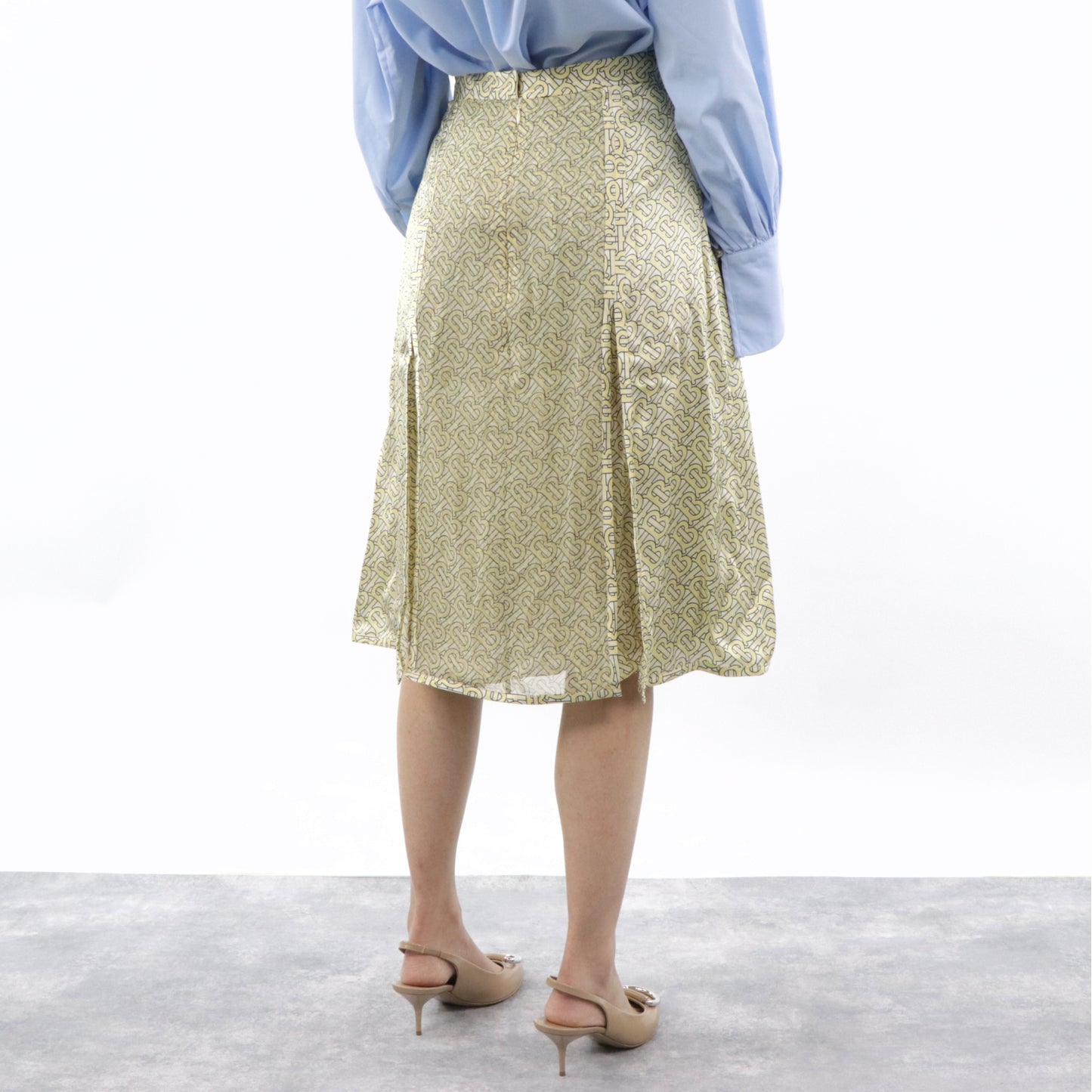 バーバリー スカート 8016883 A7309 イエロー ミディ丈