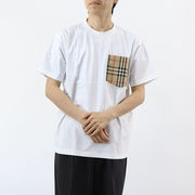 BURBERRY Tシャツ ホワイト バーバリーチェック　ポケット 半袖 8080322
