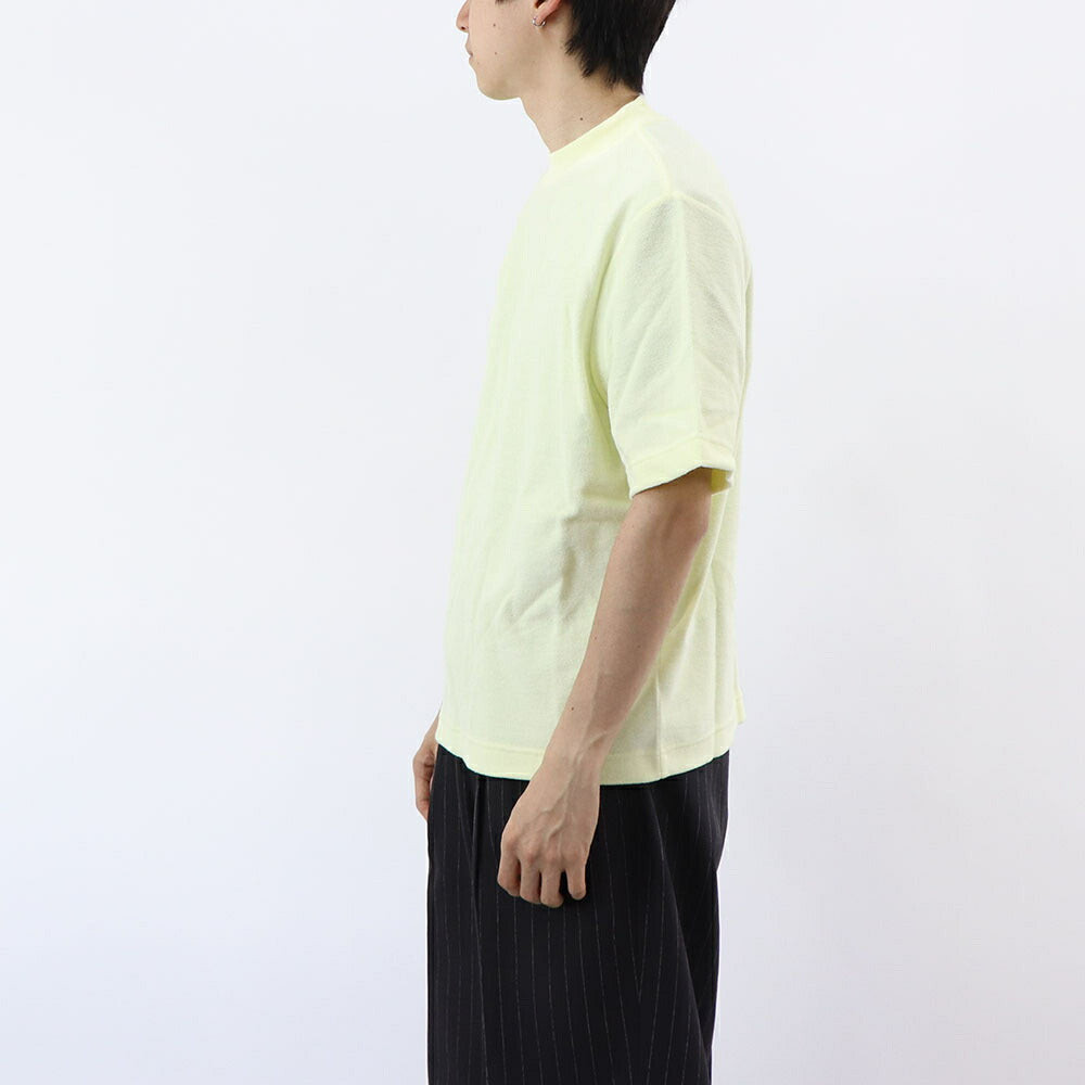BURBERRY Tシャツ ライトイエロー タオル地 ワンポイント 半袖 8083630