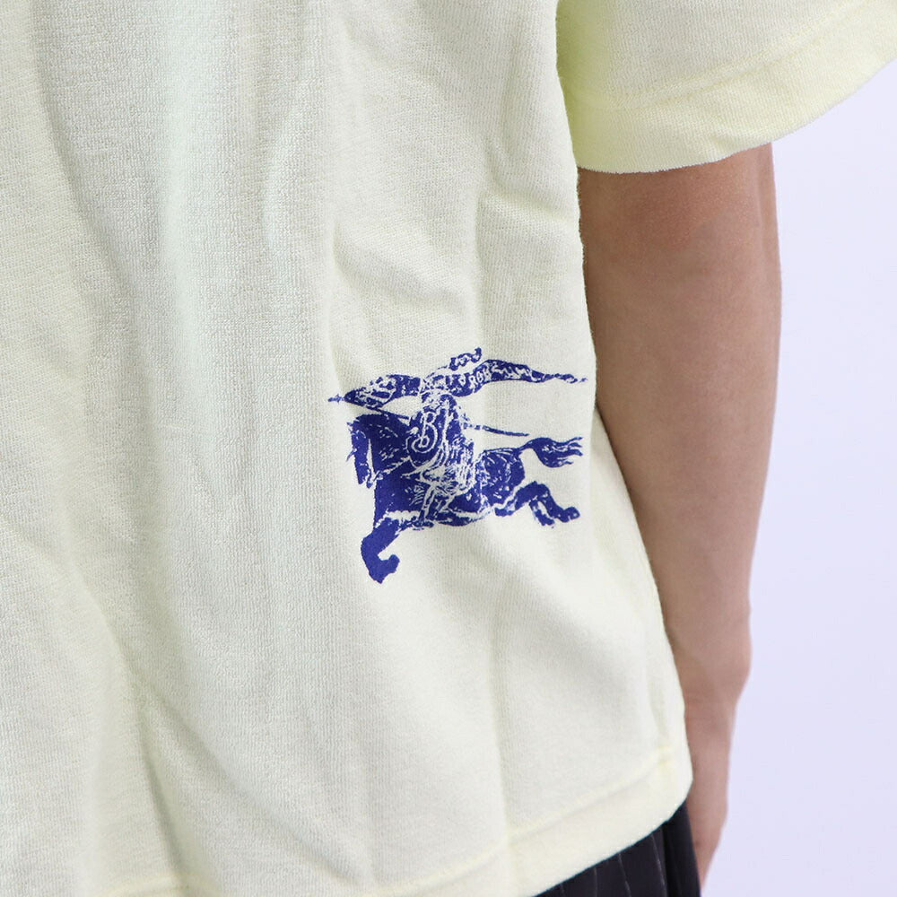 BURBERRY Tシャツ ライトイエロー タオル地 ワンポイント 半袖 8083630
