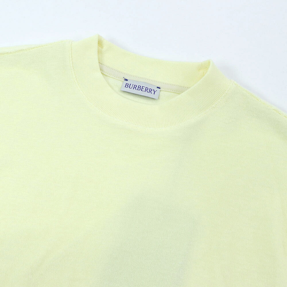BURBERRY Tシャツ ライトイエロー タオル地 ワンポイント 半袖 8083630