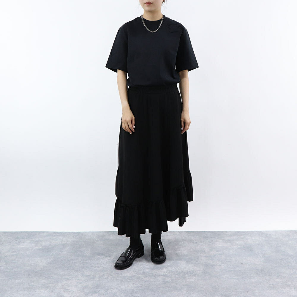 BURBERRY Tシャツ ブラック ワンポイント 刺繍 半袖 8084969