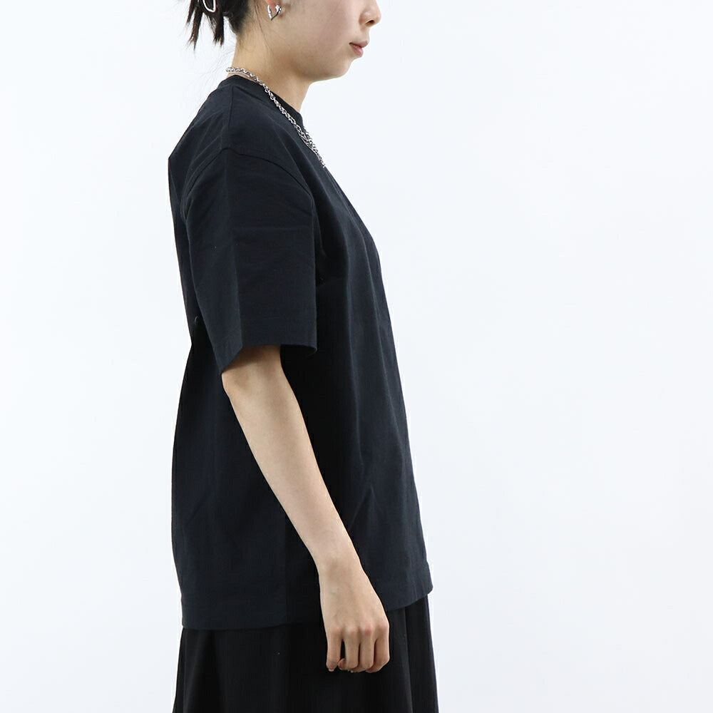 BURBERRY Tシャツ ブラック ワンポイント 刺繍 半袖 8084969
