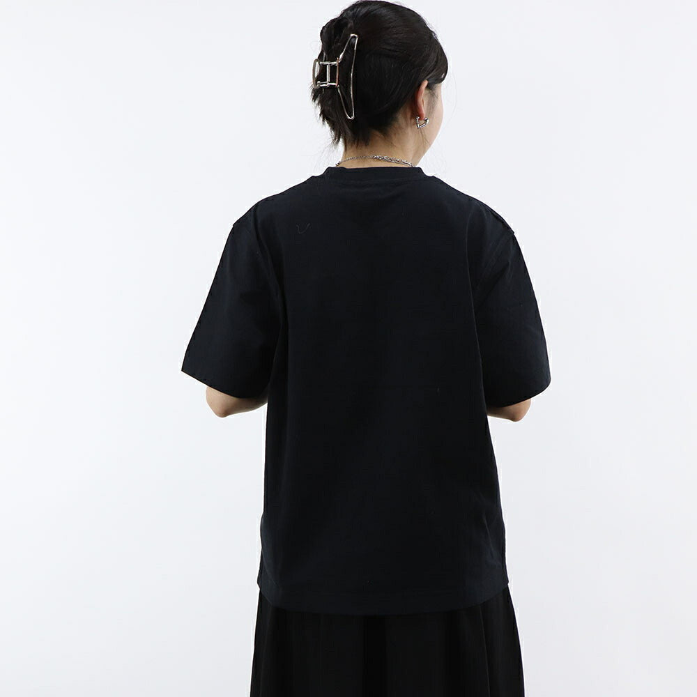 BURBERRY Tシャツ ブラック ワンポイント 刺繍 半袖 8084969