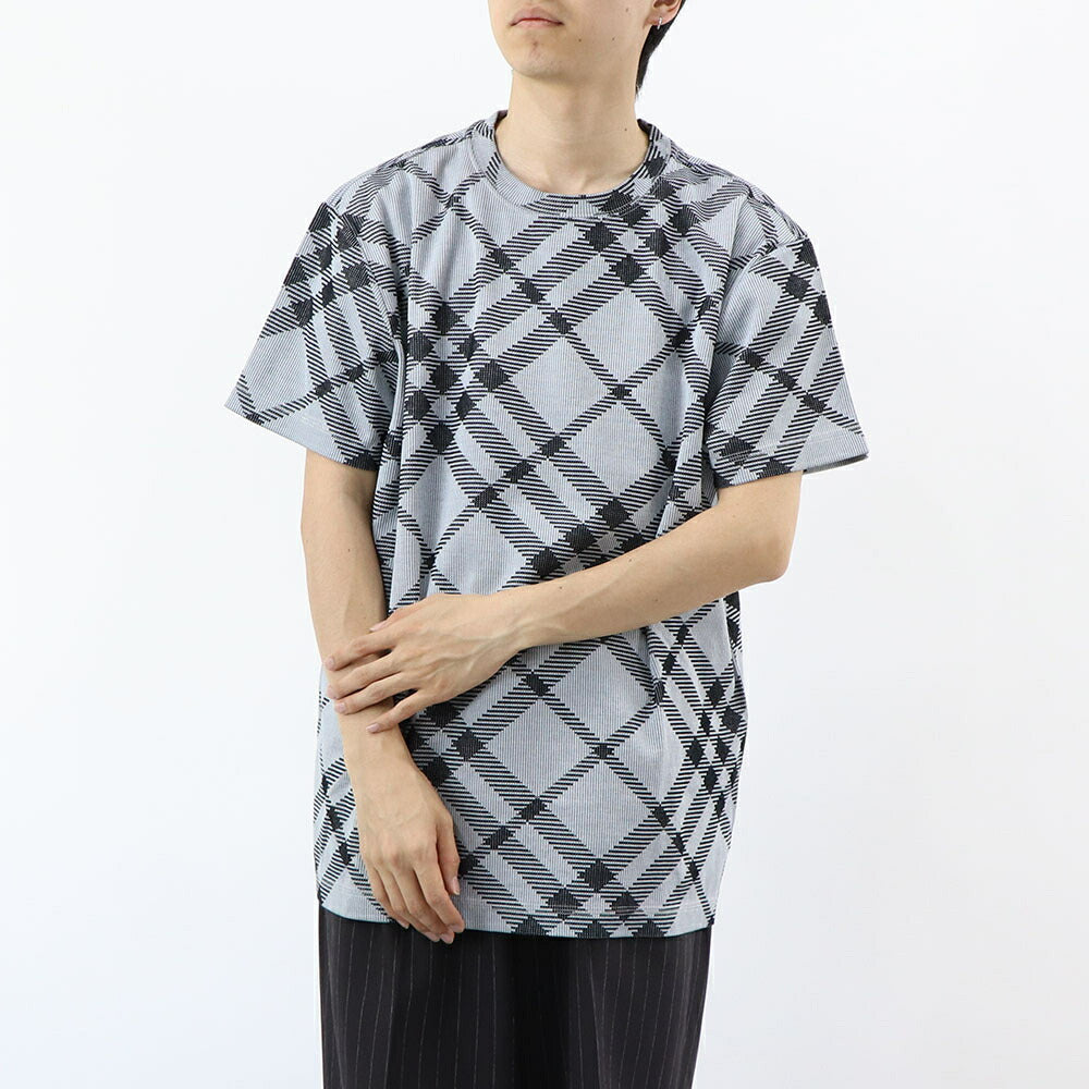 BURBERRY Tシャツ グレー チェック柄 半袖 8088056