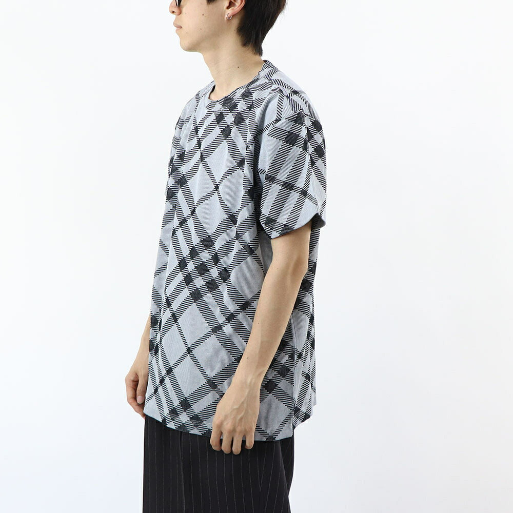 BURBERRY Tシャツ グレー チェック柄 半袖 8088056