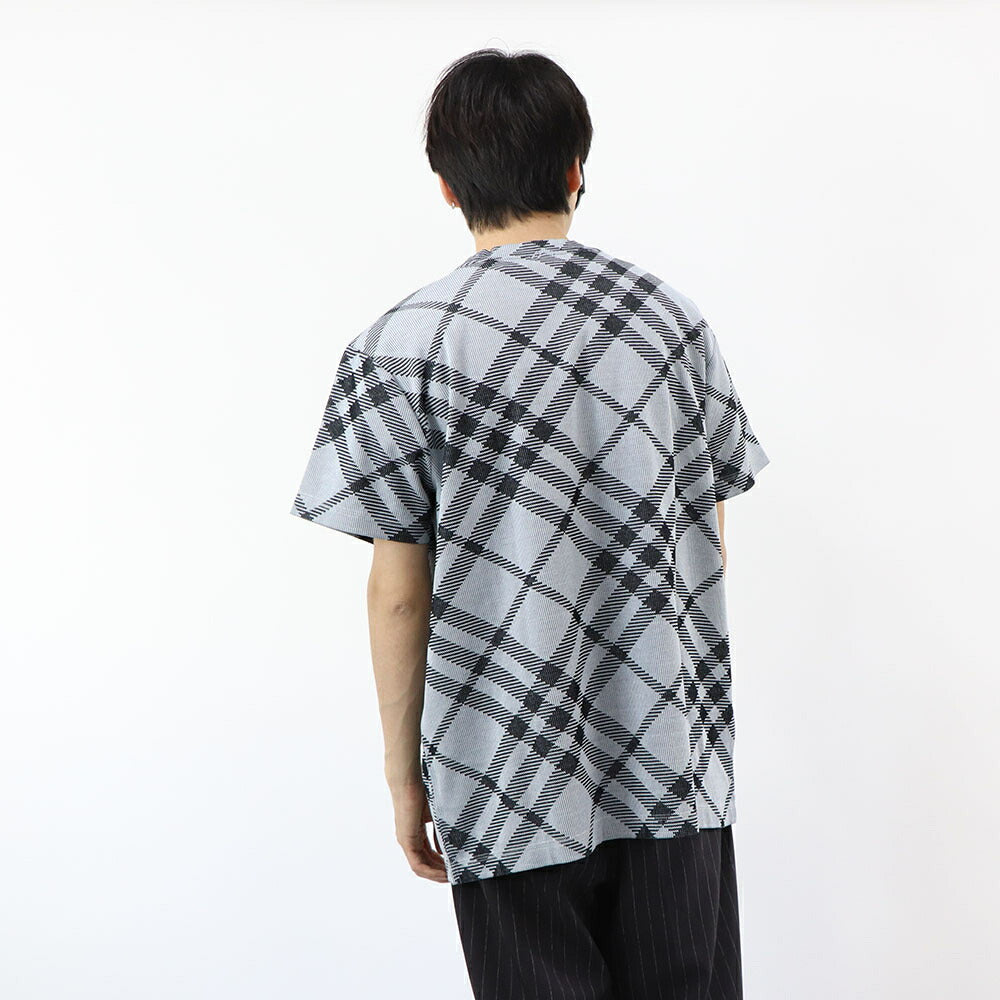 BURBERRY Tシャツ グレー チェック柄 半袖 8088056