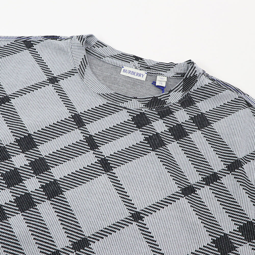 BURBERRY Tシャツ グレー チェック柄 半袖 8088056