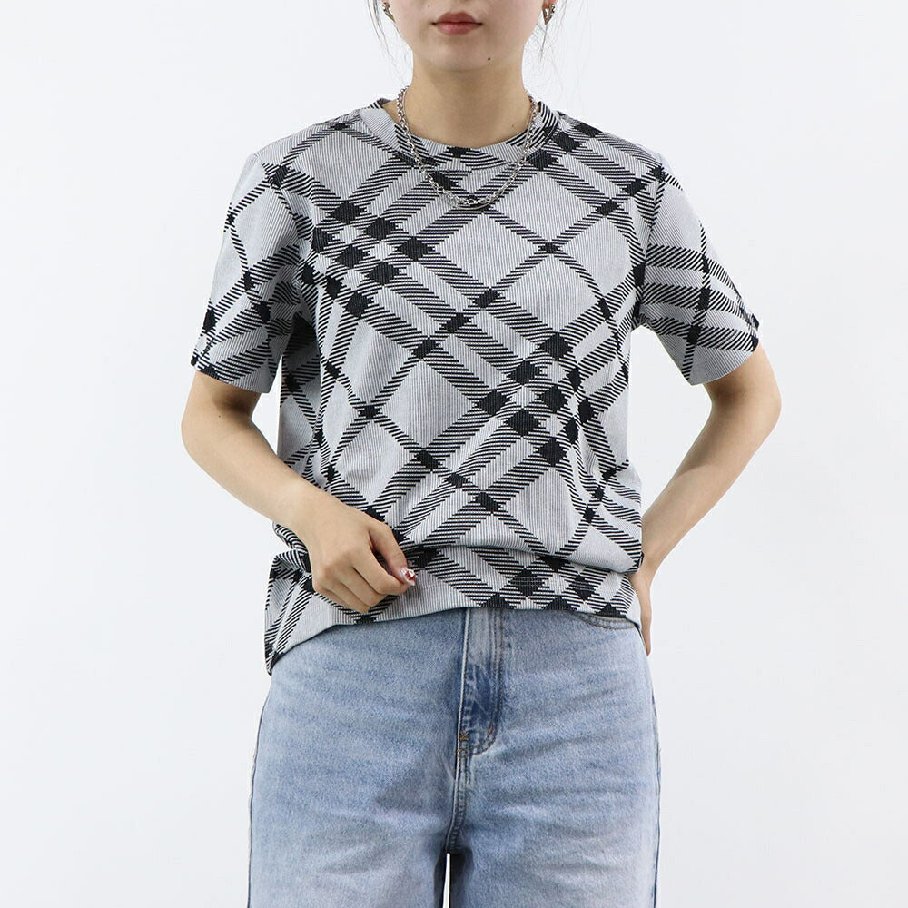 BURBERRY Tシャツ グレー チェック柄 半袖 8088061