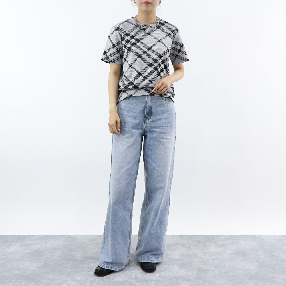 BURBERRY Tシャツ グレー チェック柄 半袖 8088061