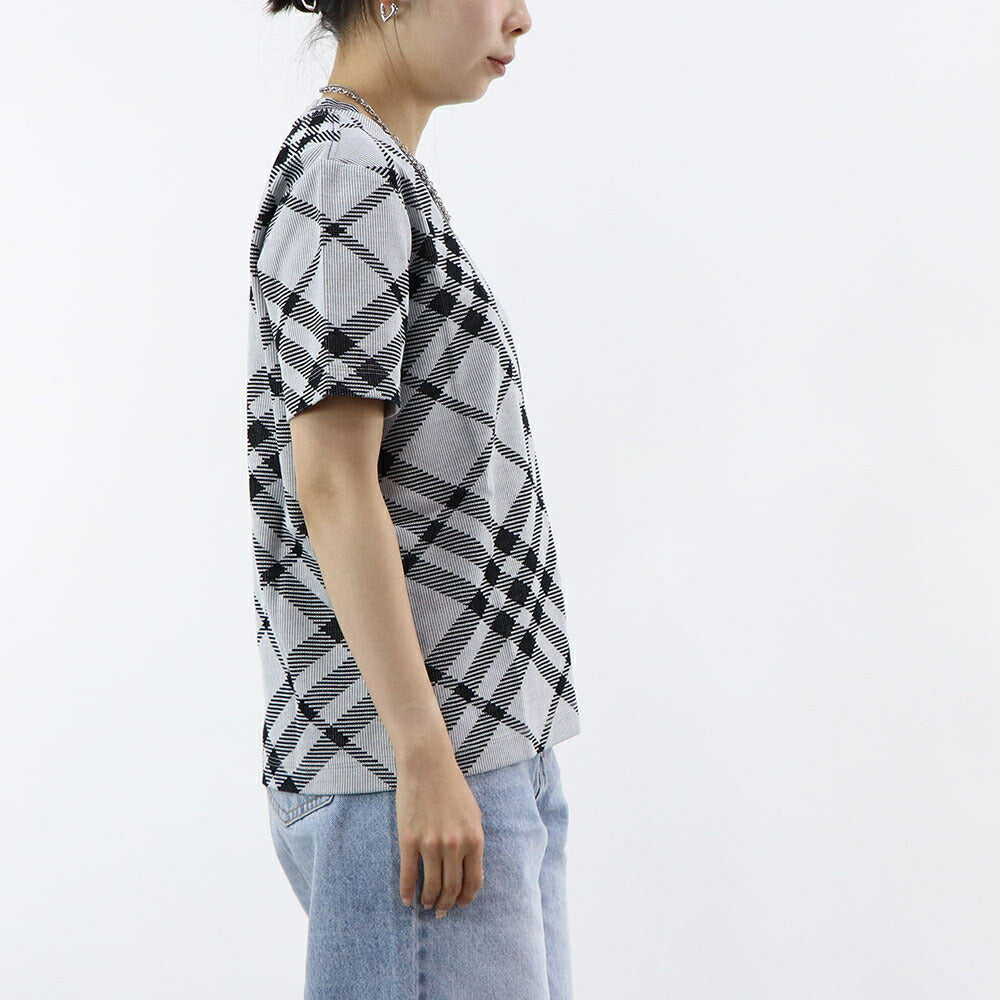 BURBERRY Tシャツ グレー チェック柄 半袖 8088061