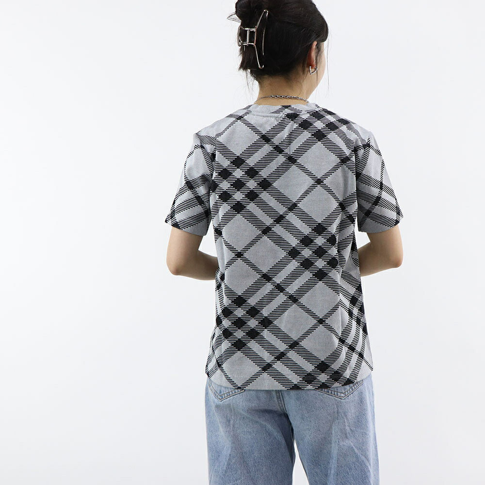 BURBERRY Tシャツ グレー チェック柄 半袖 8088061