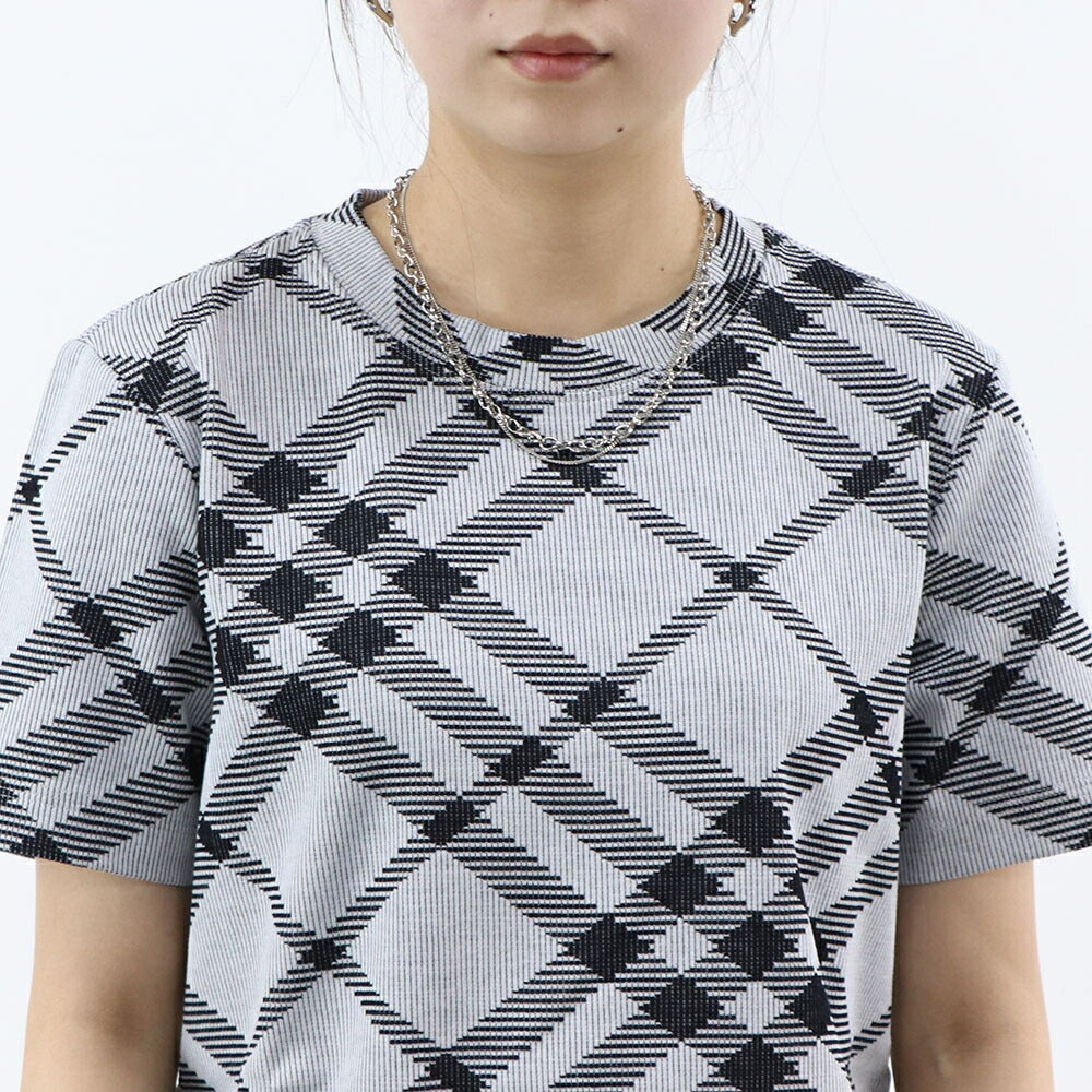 BURBERRY Tシャツ グレー チェック柄 半袖 8088061