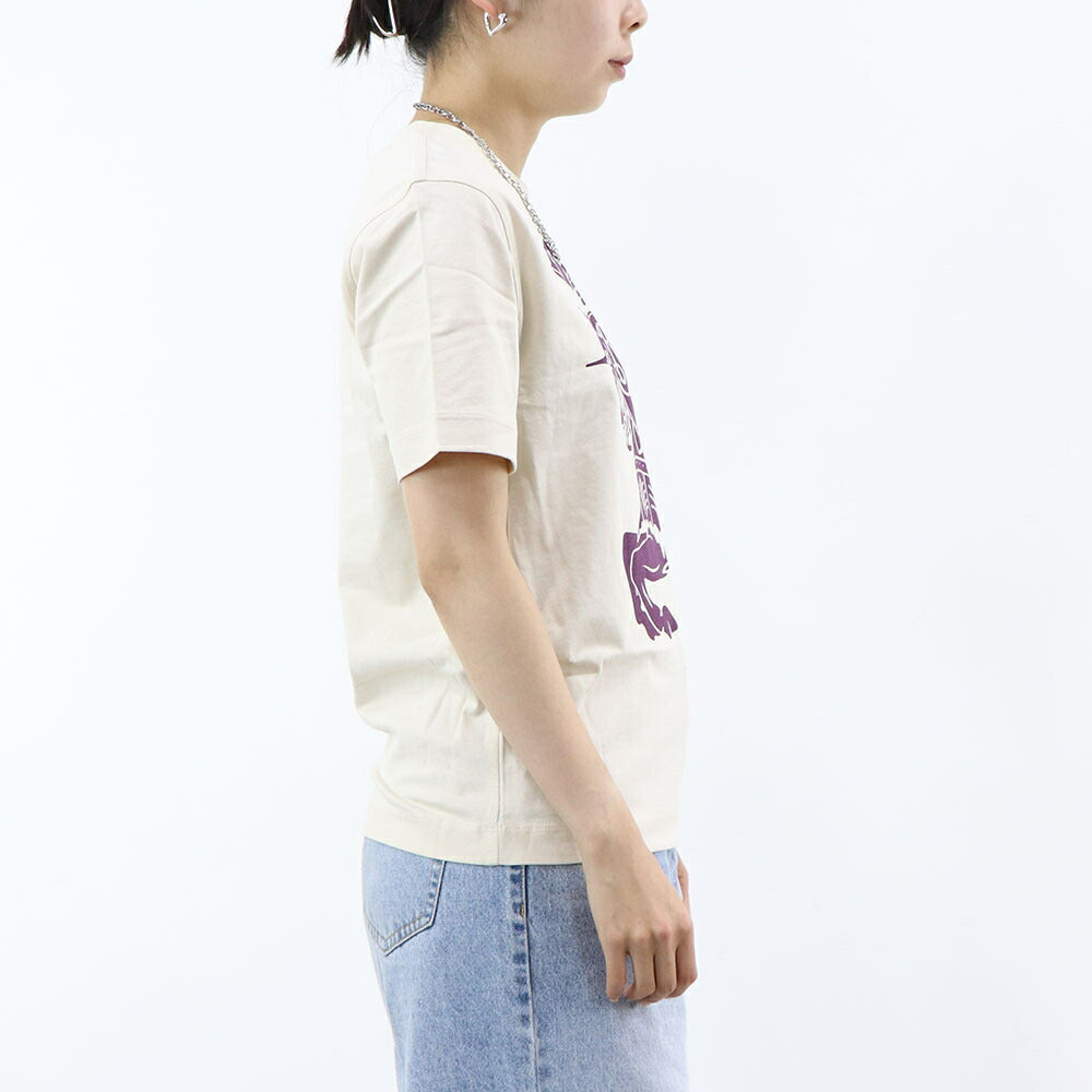 BURBERRY Tシャツ ホワイト×パープル 半袖シャツ ロゴ 8096379
