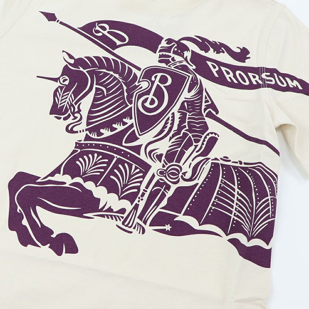 BURBERRY Tシャツ ホワイト×パープル 半袖シャツ ロゴ 8096379