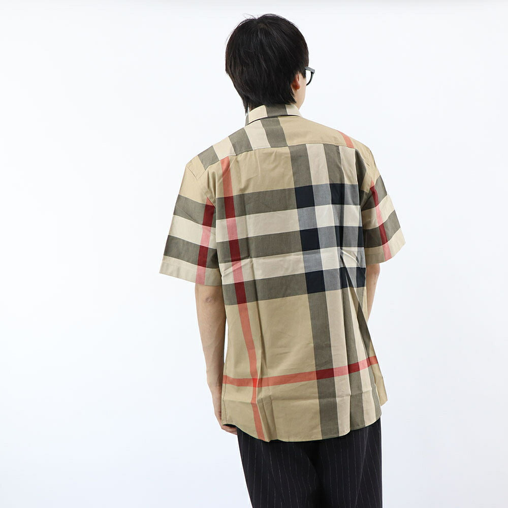 BURBERRY シャツ ベージュ バーバリーチェック 胸ポケット スプレッドカラー 8079591