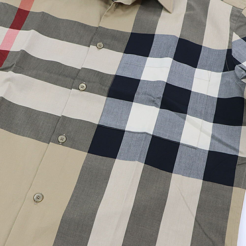 BURBERRY シャツ ベージュ バーバリーチェック 胸ポケット スプレッドカラー 8079591