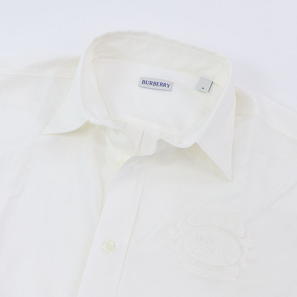 BURBERRY シャツ ホワイト ロゴ 半袖シャツ 刺繍 8095319