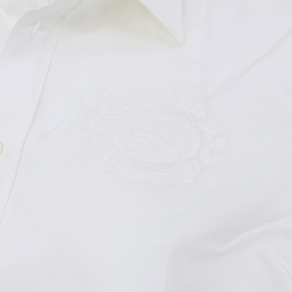 BURBERRY シャツ ホワイト ロゴ 半袖シャツ 刺繍 8095319