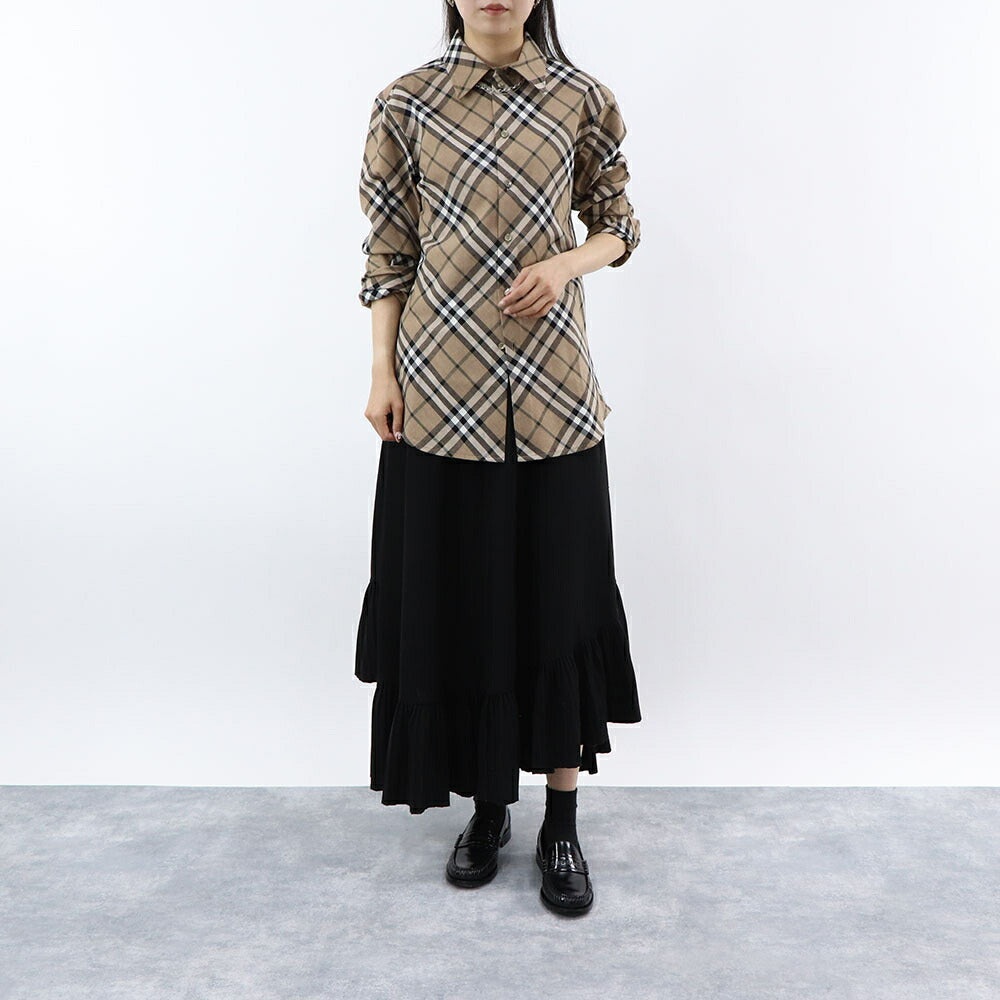 BURBERRY Tシャツ ベージュ チェック柄 長袖シャツ 8093314