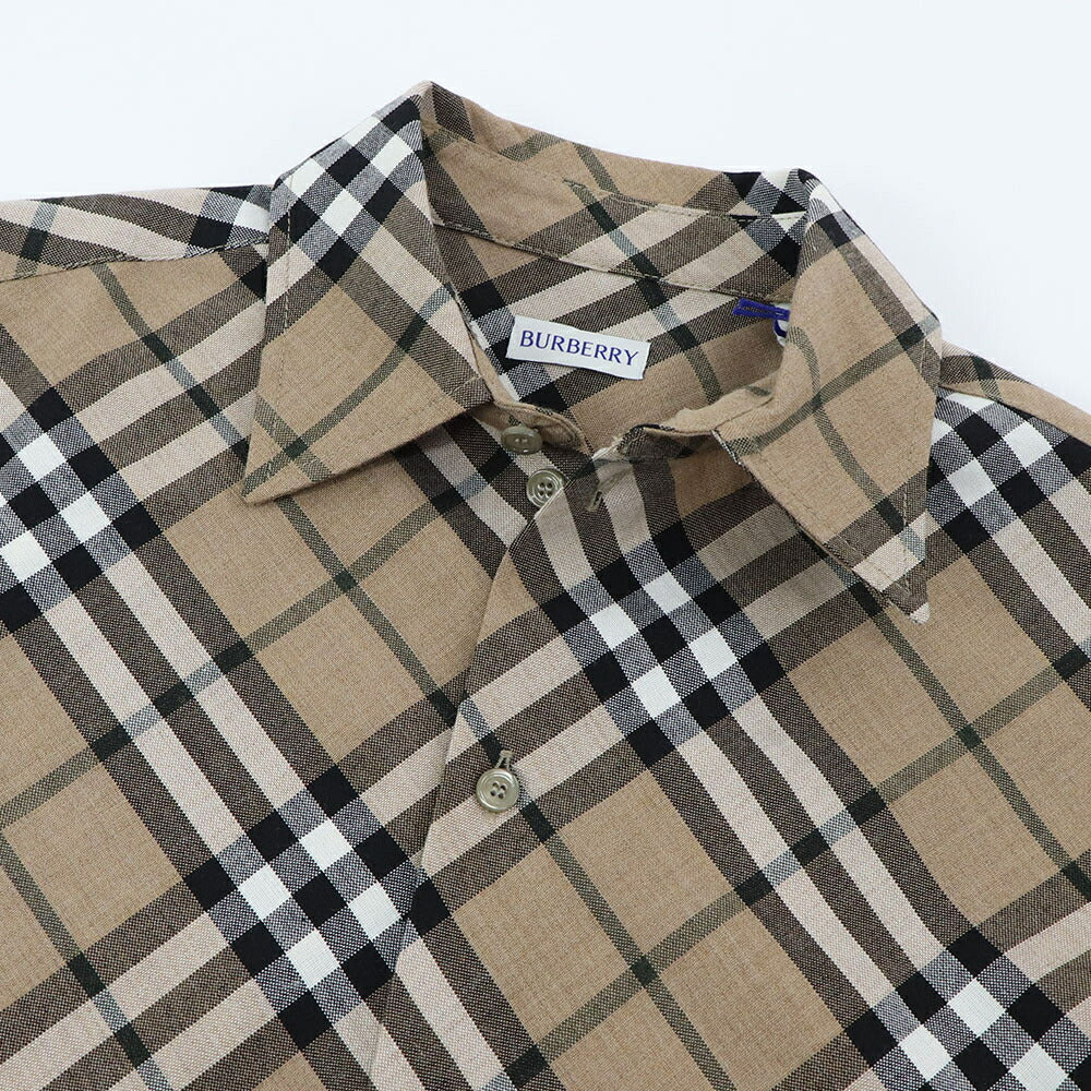BURBERRY Tシャツ ベージュ チェック柄 長袖シャツ 8093314