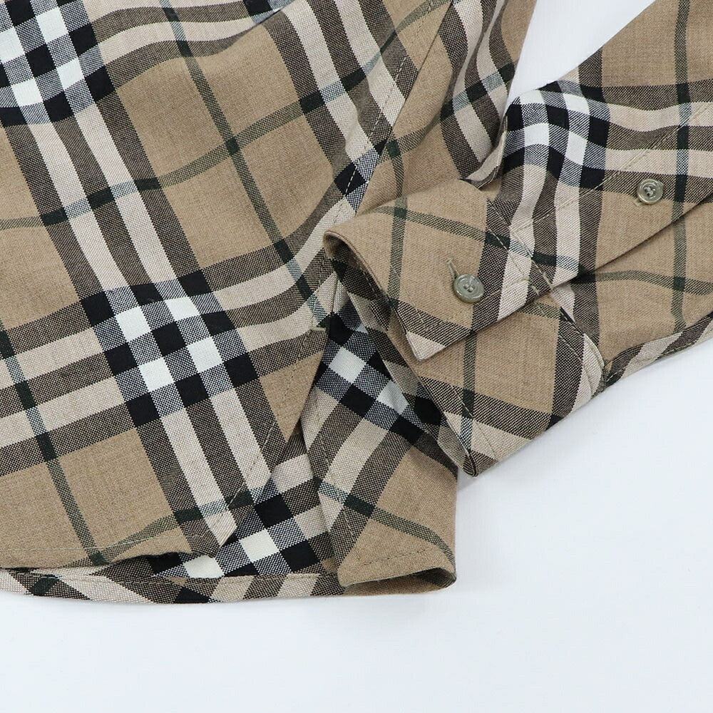 BURBERRY Tシャツ ベージュ チェック柄 長袖シャツ 8093314