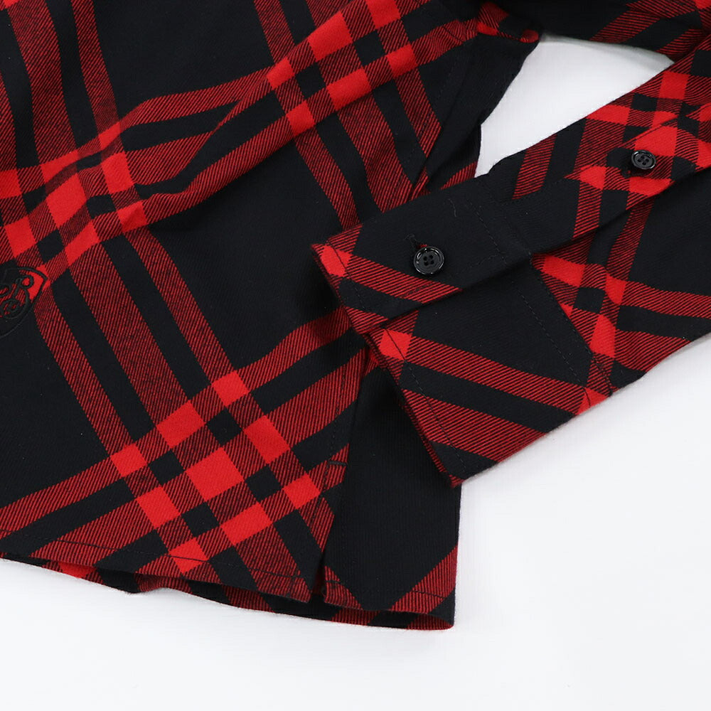 BURBERRY シャツ レッド×ブラック チェックシャツ ショート丈 8098734