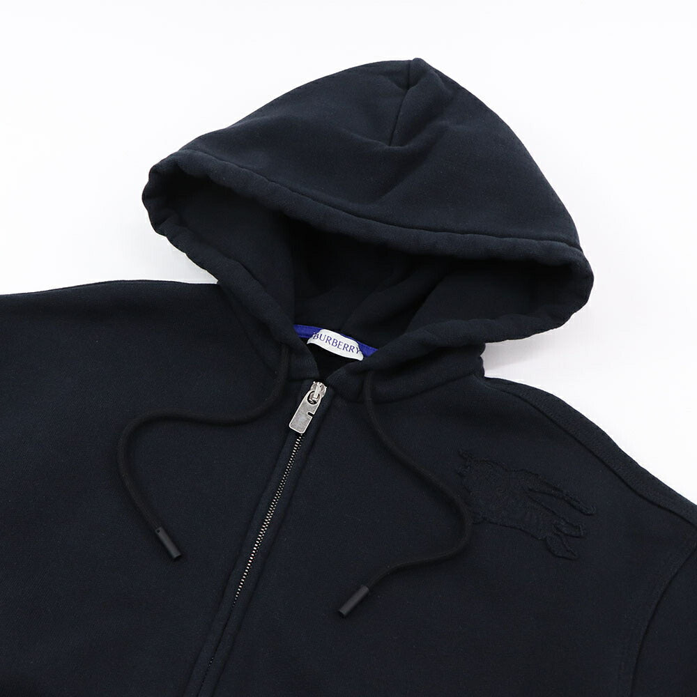 BURBERRY ブラック ジップアップパーカー ロゴ 8084964