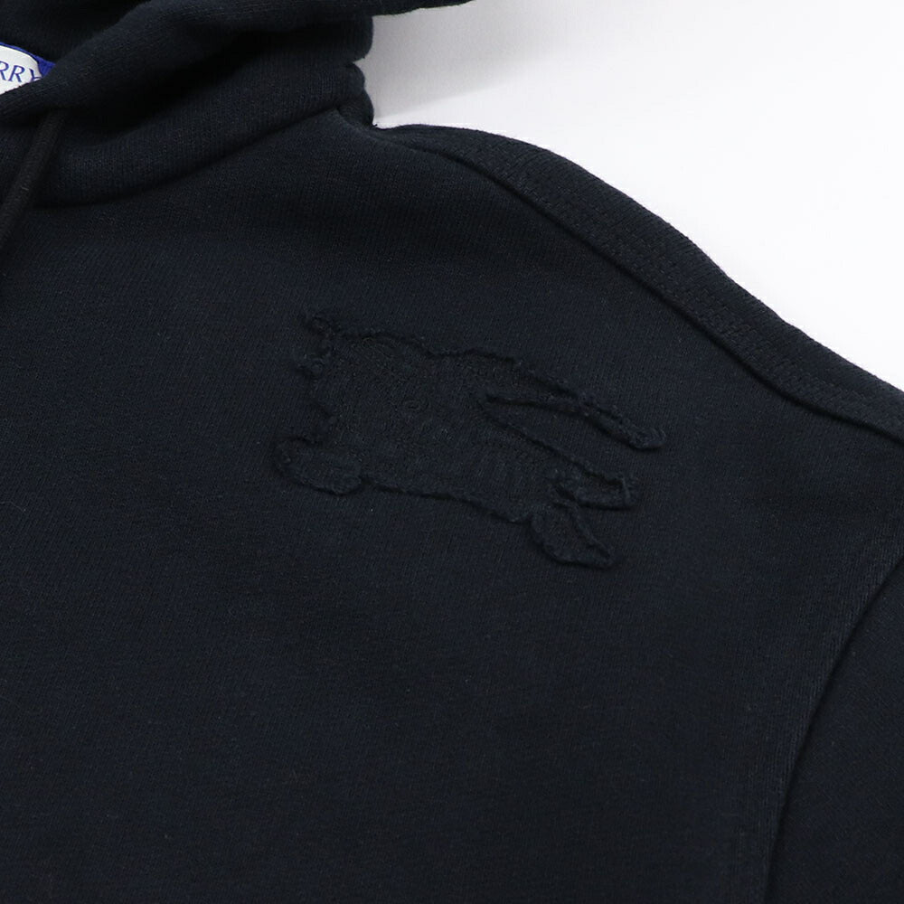 BURBERRY ブラック ジップアップパーカー ロゴ 8084964