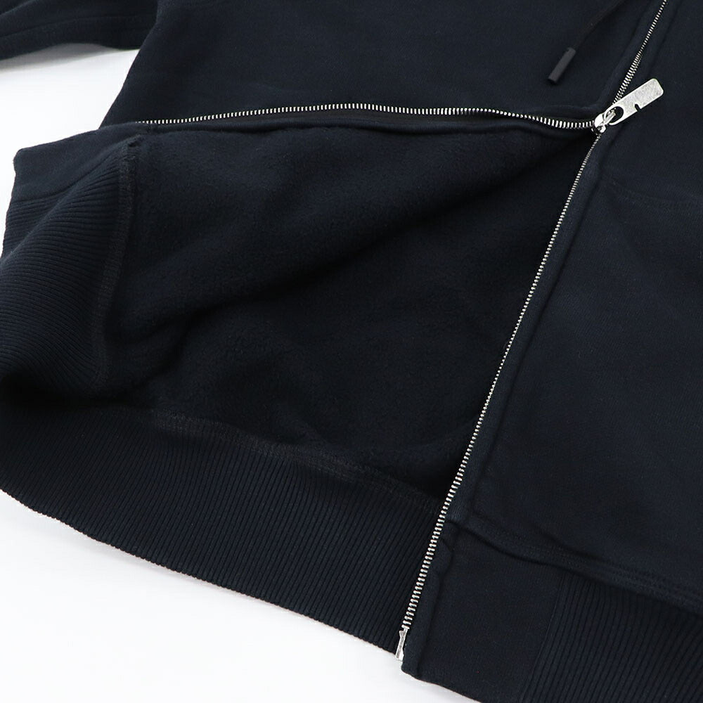 BURBERRY ブラック ジップアップパーカー ロゴ 8084964