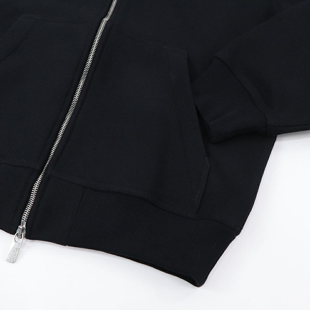 BURBERRY ブラック ジップアップパーカー バックプリント 8097854