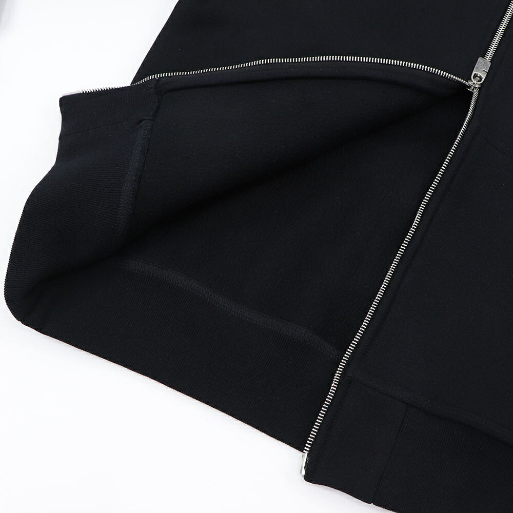BURBERRY ブラック ジップアップパーカー バックプリント 8097854