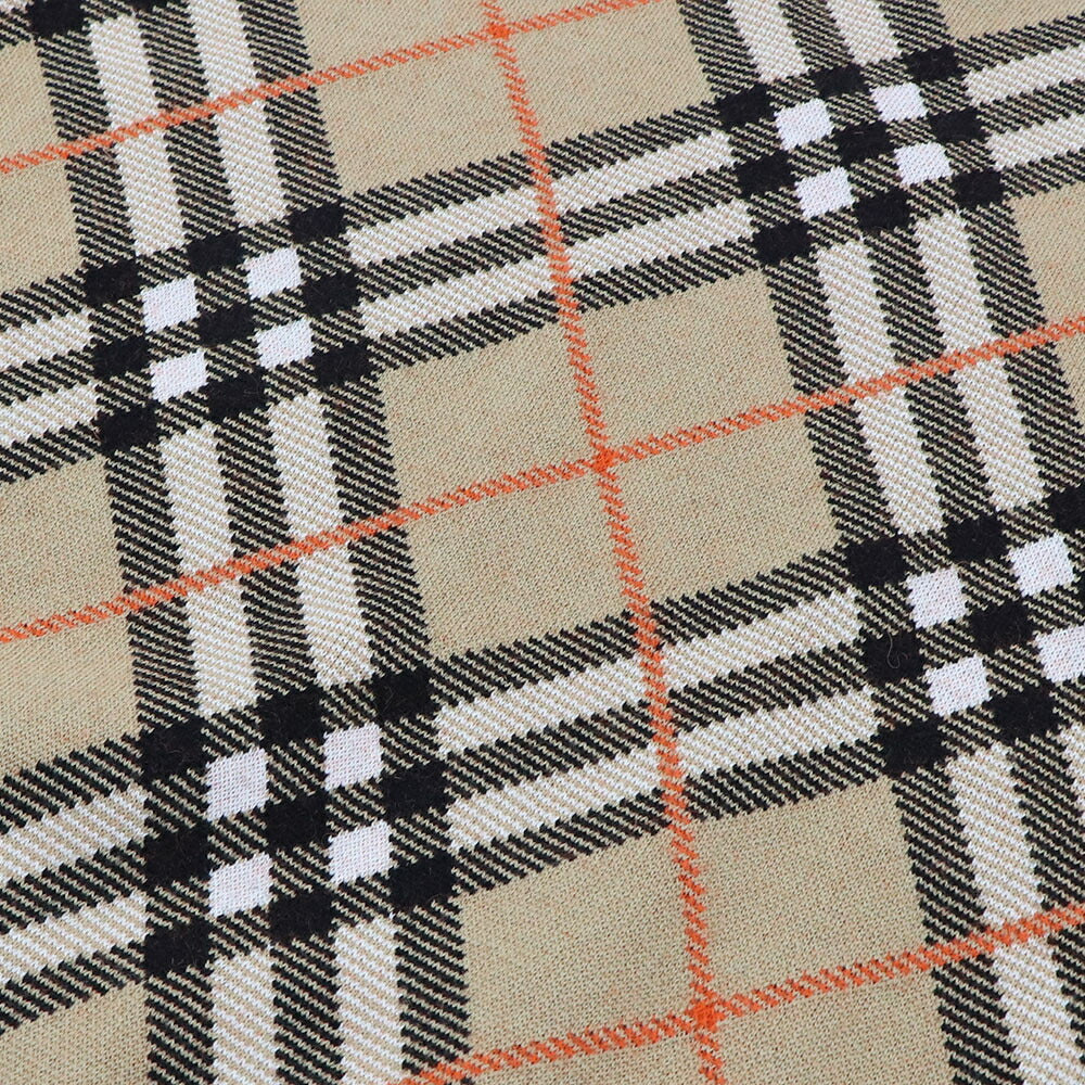 BURBERRY ニット ベージュ チェック柄 クルーネック 8093486
