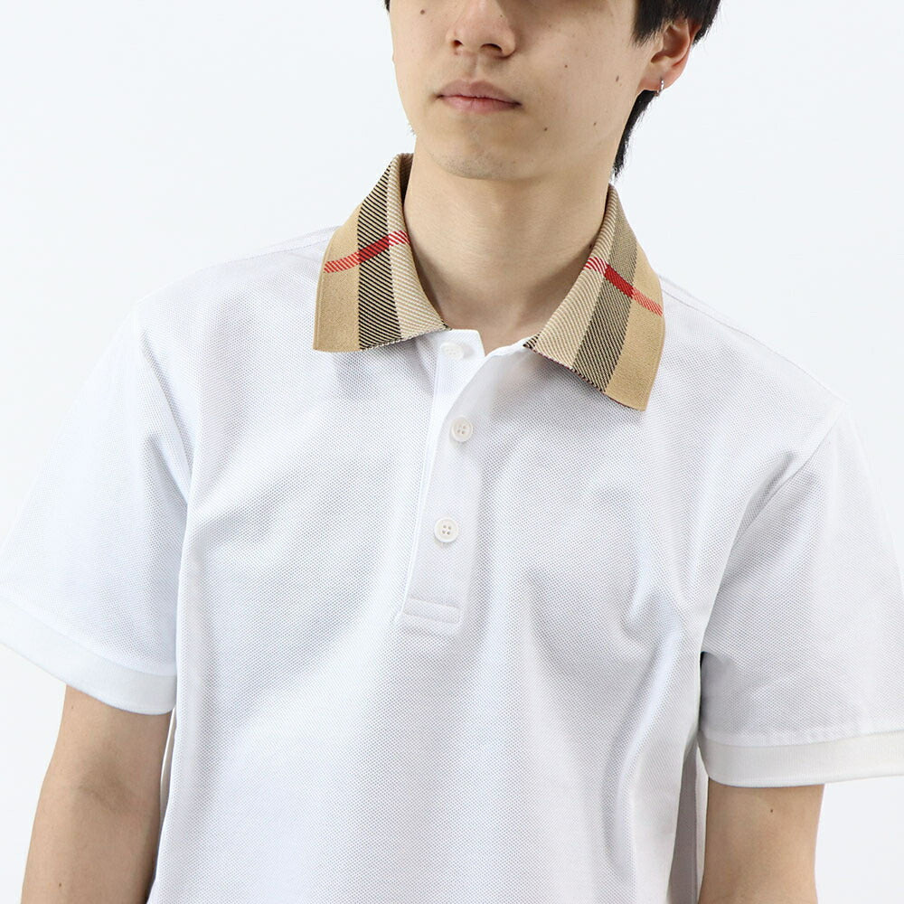 BURBERRY ポロシャツ ホワイト チェック柄 8071621