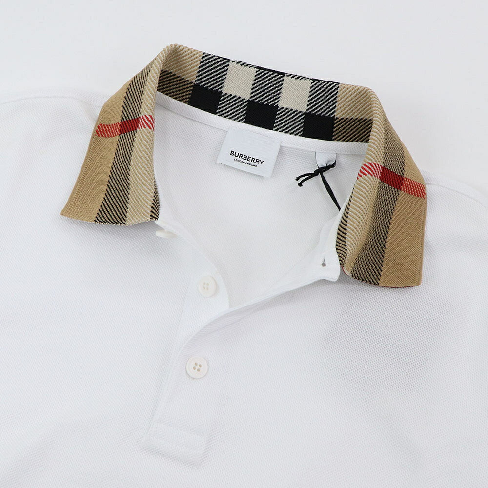 BURBERRY ポロシャツ ホワイト チェック柄 8071621