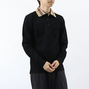 BURBERRY ポロシャツ ブラック 長袖ポロシャツ チェック柄 8098812