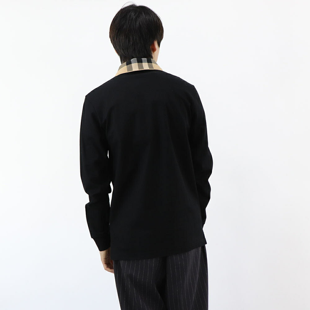 BURBERRY ポロシャツ ブラック 長袖ポロシャツ チェック柄 8098812