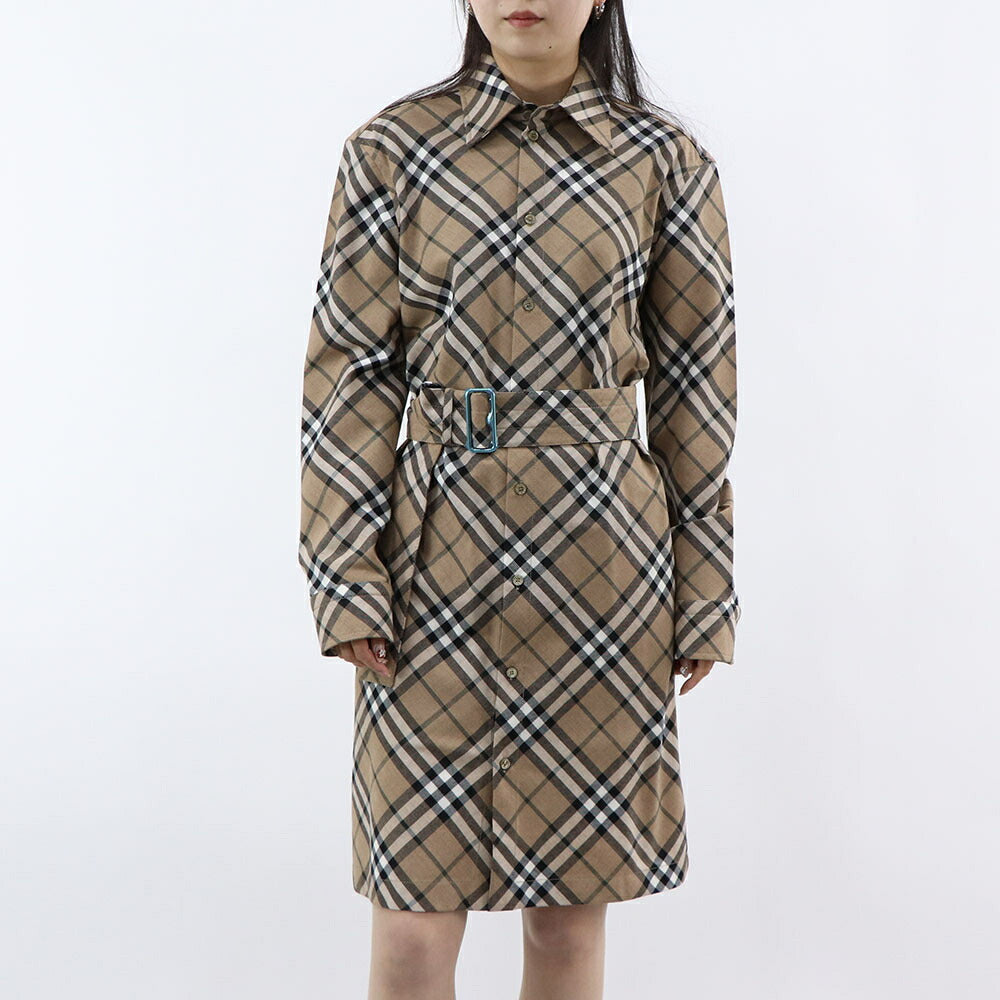 BURBERRY ワンピース ベージュ チェック柄 Aライン 8095080