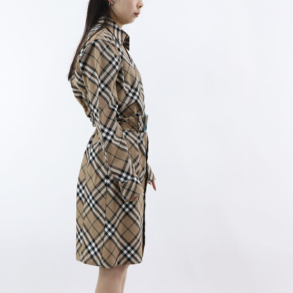 BURBERRY ワンピース ベージュ チェック柄 Aライン 8095080