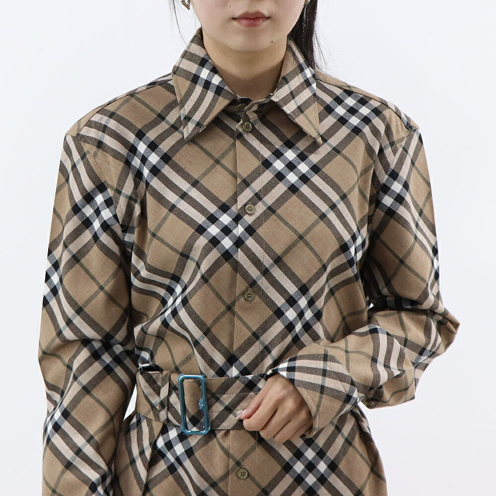 BURBERRY ワンピース ベージュ チェック柄 Aライン 8095080