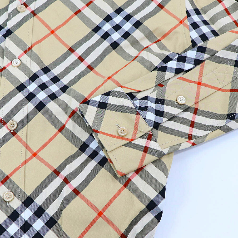 BURBERRY ワンピース ベージュ チェック柄 シャツドレス ラウンドテイル 8086610