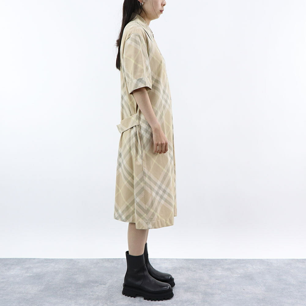 BURBERRY ワンピース ベージュ チェック柄 ベルト 8083547
