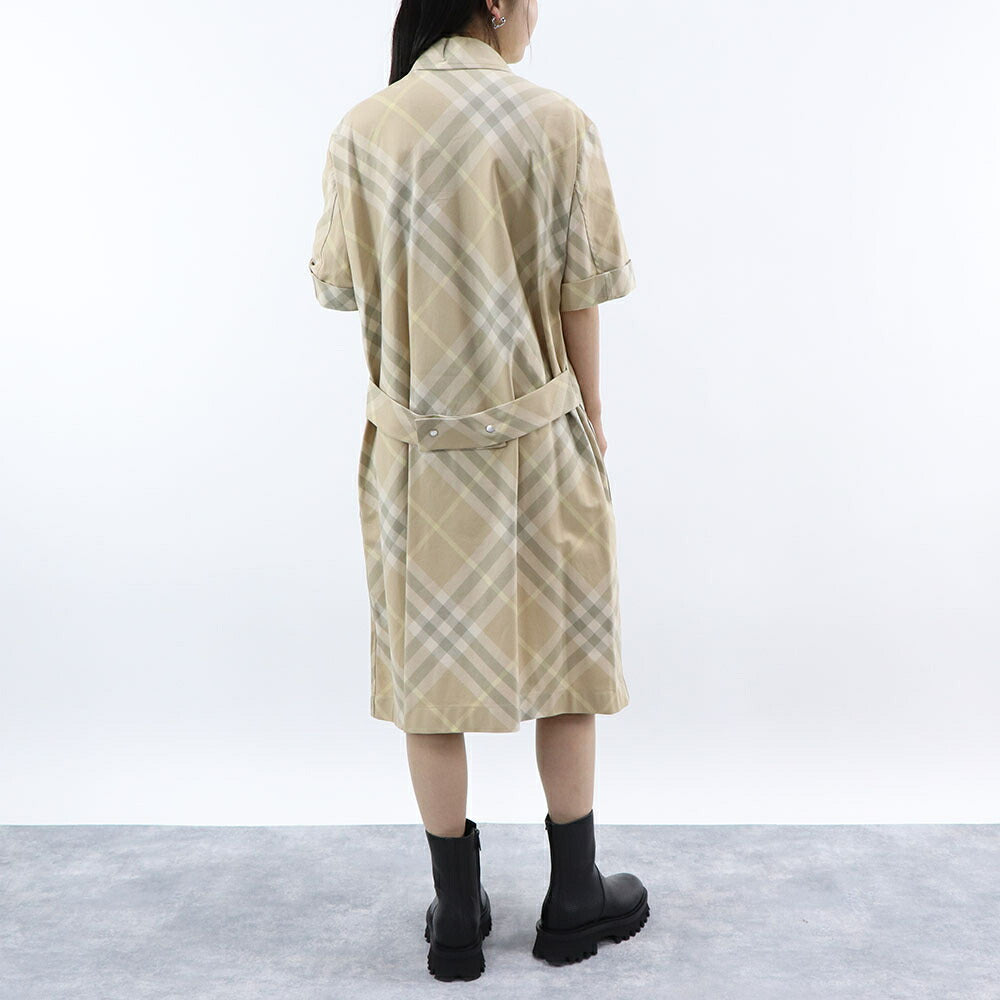 BURBERRY ワンピース ベージュ チェック柄 ベルト 8083547