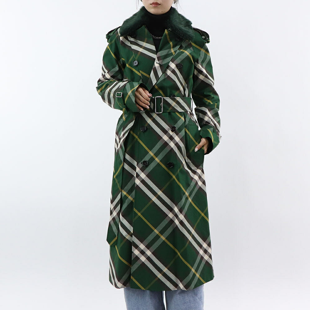BURBERRY コート グリーン ロングコート チェック柄 8082165