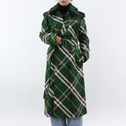 BURBERRY コート グリーン ロングコート チェック柄 8082165